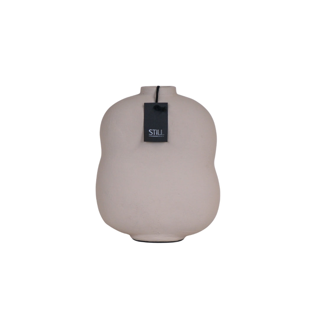 Flat Organic Vase M Beige