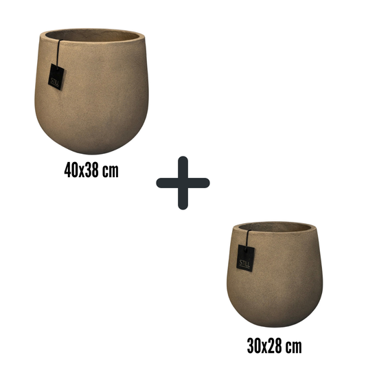 Palm pot Set M/S Latte