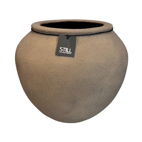 Round Gentong Slim Planter L Espresso