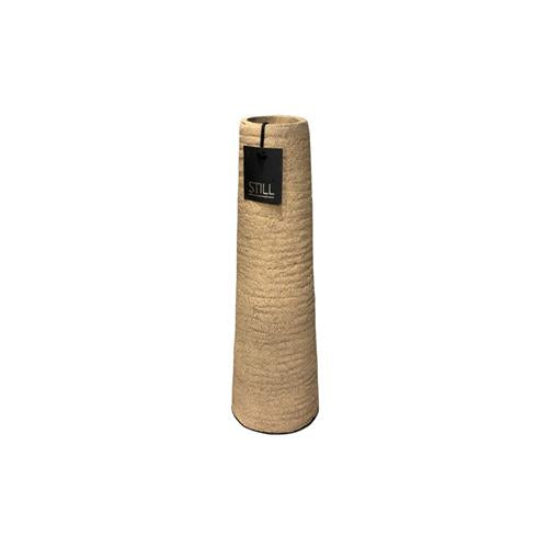 Carv Tall Vase 40 Latte