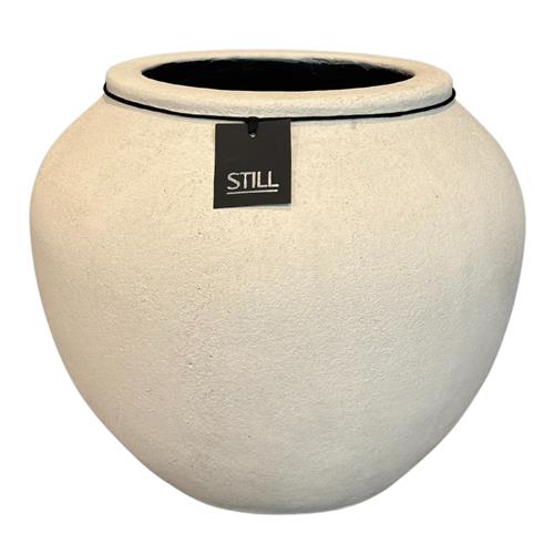 Round Gentong Slim Planter L Beige
